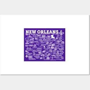 New Orleans Map Posters and Art